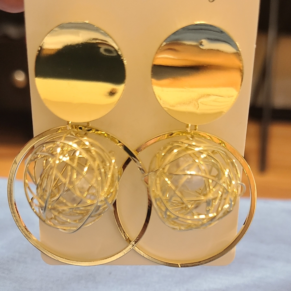 Long metal earrings